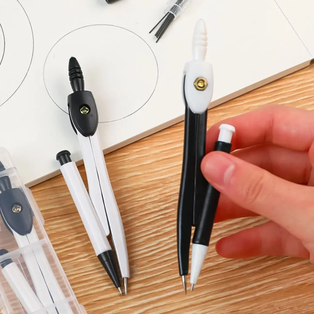 With Pencil Refills Lead Compass Drawing Set Pencil Attachment High Precision Geometric Drawing Ruler Metal Art Teaching Aids