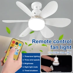 Light Led Fan Ceiling Led 30w Ceiling Fan E27 With Remote Control For Dimming, Suitable for Living Room, Study, Household Use