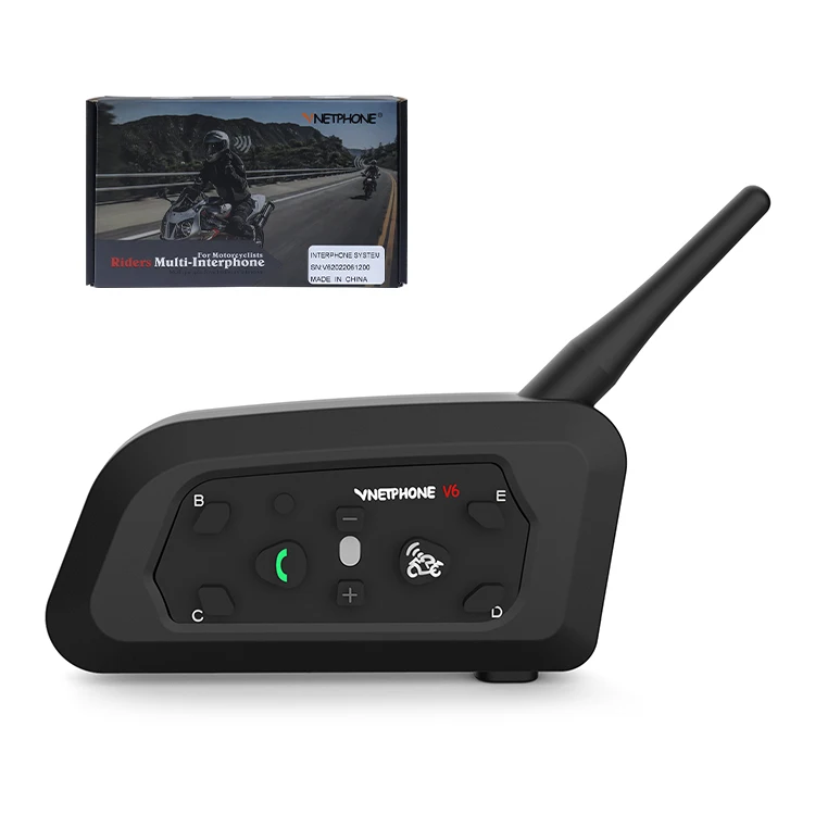 

Vnetphone V6pro 6 Riders 800m Waterproof Motorcycle Helmet Intercom Headset ABS Material Interphone