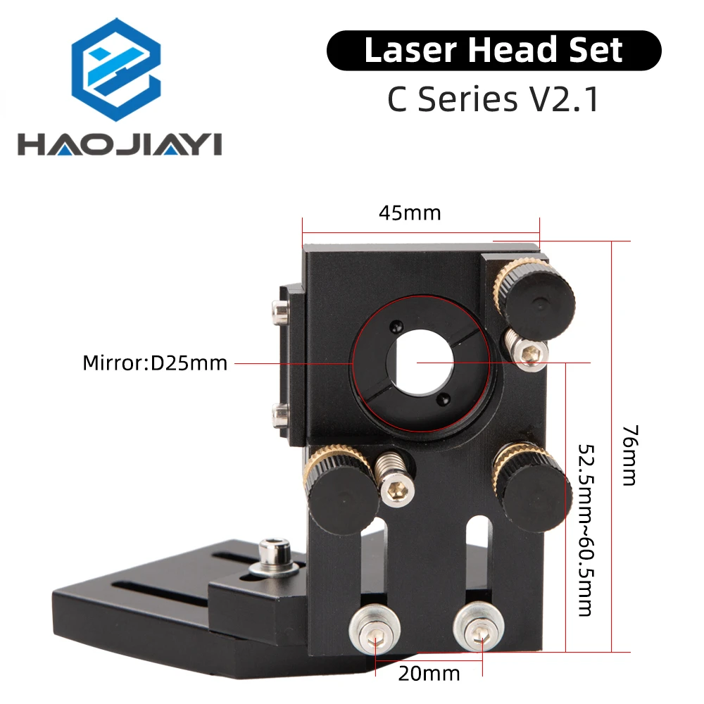 C Series CO2 Laser Head Set with Lens 1st 2nd Mirror Mount 25mm Laser Head Kit for CO2 Engraving Cutting Machine Parts