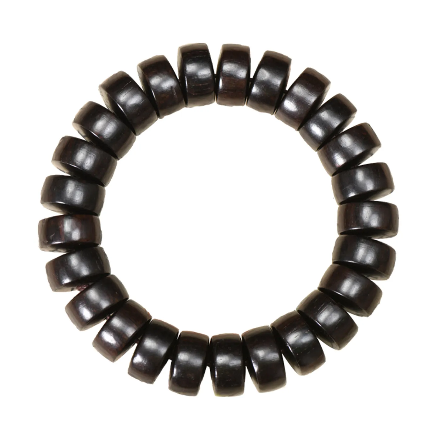 Ebony Purple Sandalwood Natural Wood Bracelet Wheel Bead Prayer Beads Wrist Jewelry for Men and Women Gifts