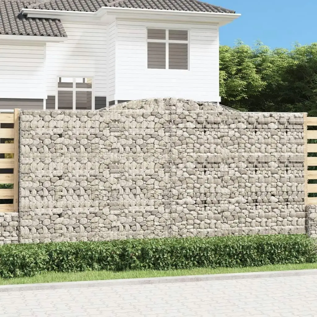 Título: Gabions de hierro galvanizado Juego de arco alto de 7 400x50x200220 cm Esgrima de paisaje al aire libre Decoración de jardín