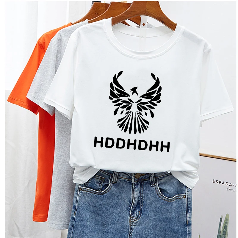 6 Color Logo Print Tee Classic Fit Crew Neck Stretch Super Soft Cotton Unisex Casual Tops