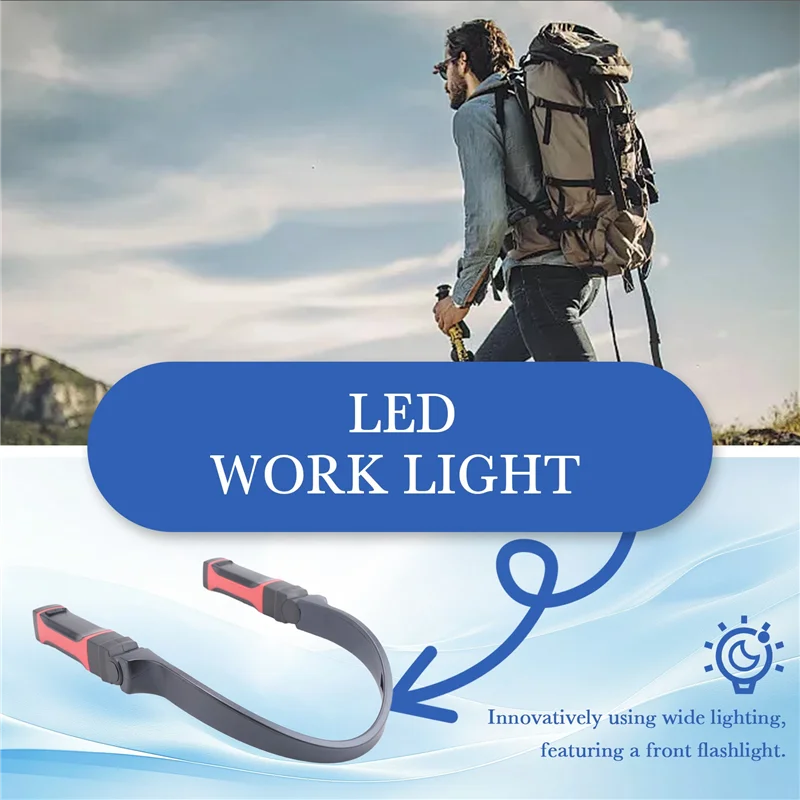 

IALJ-Detachable Neck Light Rechargeable, LED Work Light With Magnetic Base, Hands Free Mechanic Light, Around Neck Easy To Use