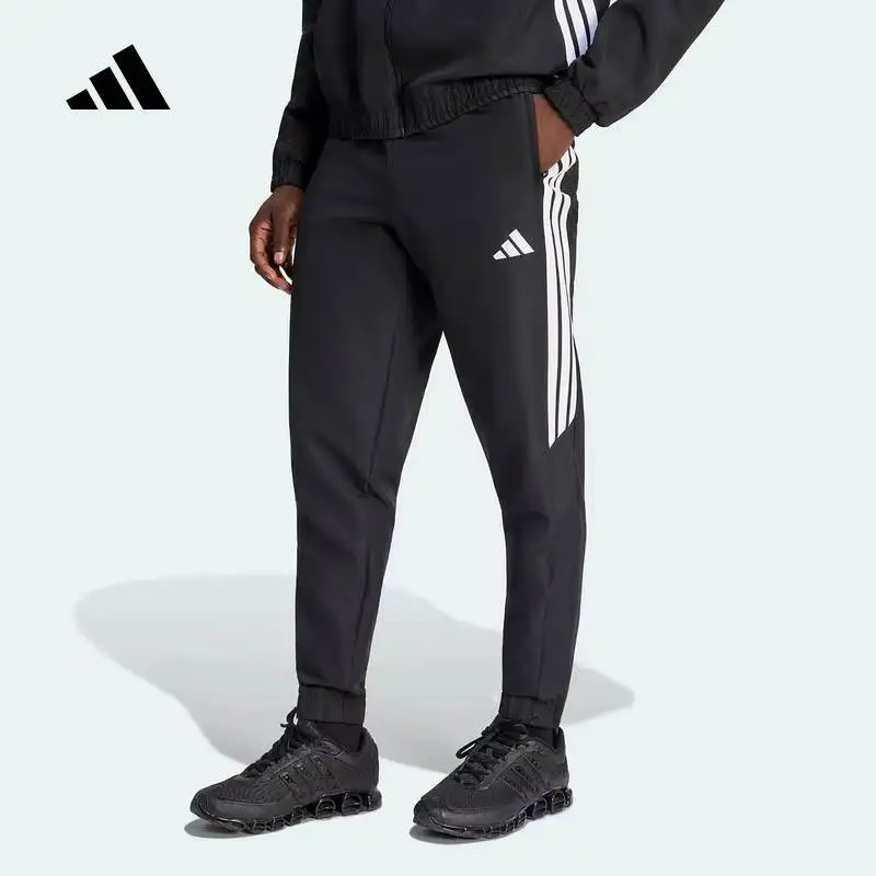 Hot 2026 Sport Adidas Men Woven Pants Regular Fit Drawstring Casual Trousers KC9658