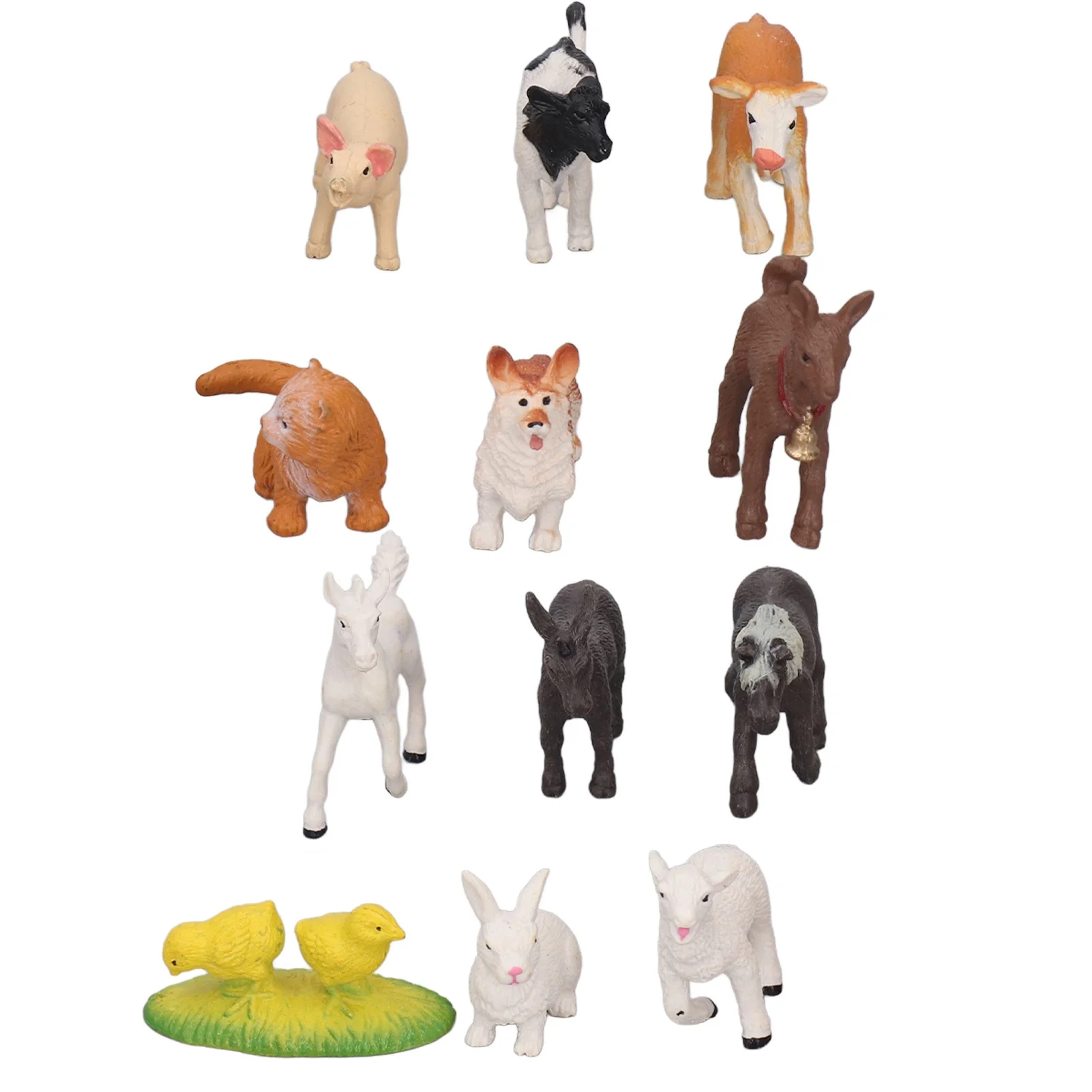 12Pcs Simulation Farm Animals Educational Toys Horse Sheep Pig Cow Cat Dog Chick Duck Rabbit Farm Animals Toys Statues - view 3