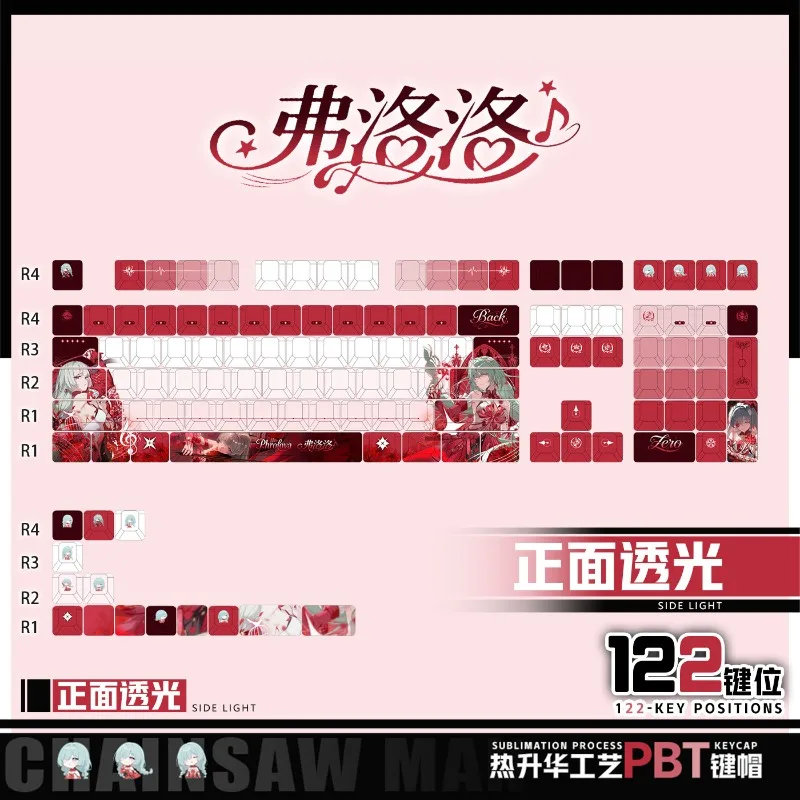 Floro Game Anime Theme Keycaps Mechanical Keyboard Original PBT Custom Cute Keycaps PC Game Keyboard Collection Gift Keycaps