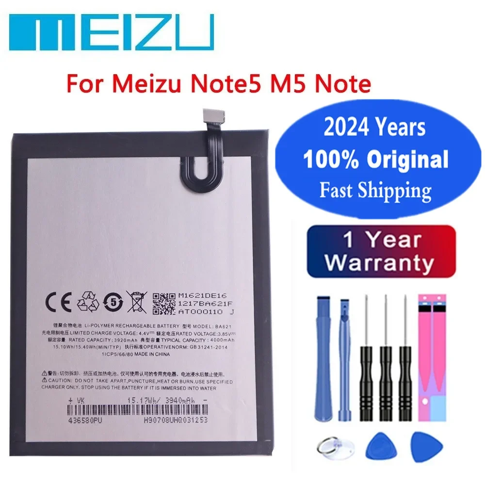 

2024 Years BA621 Original Battery For Meizu Note5 Note 5 M5 M621N M621Q M621H M621M 4000Ah High Quality Phone Battery In Stock
