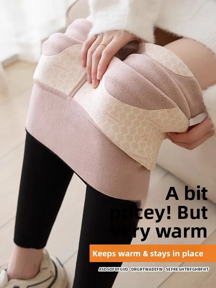 

Брюки для йоги с высокой талией на подкладке, подтягивающие живот, теплые наколенники для живота, зимние повседневные длинные брюки