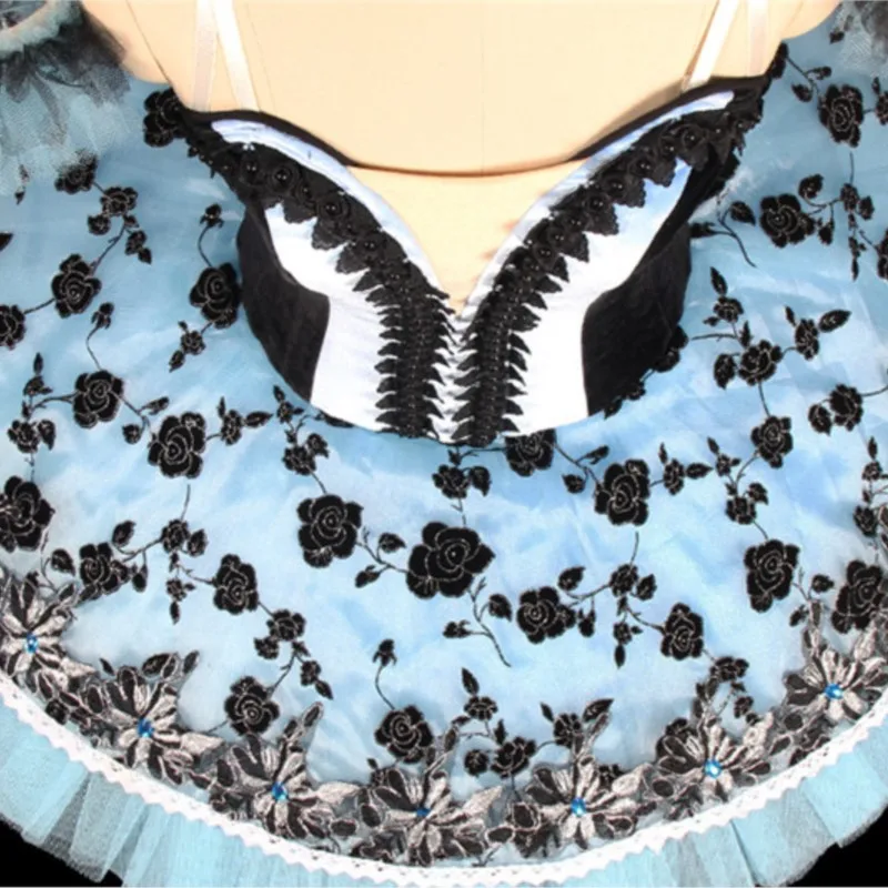 Tamanho personalizado profissional MOQ 1PCS Meninas Performance Wear Veludo Azul Ballet Tutu