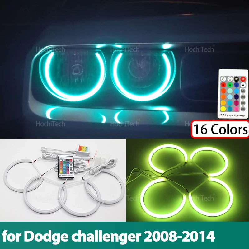 

Высокое качество, 16 цветов, ультра яркий RGB хлопок, кольцо с ангельскими глазами, пульт дистанционного управления для Dodge Challenger 2008-2014, автомобильные аксессуары