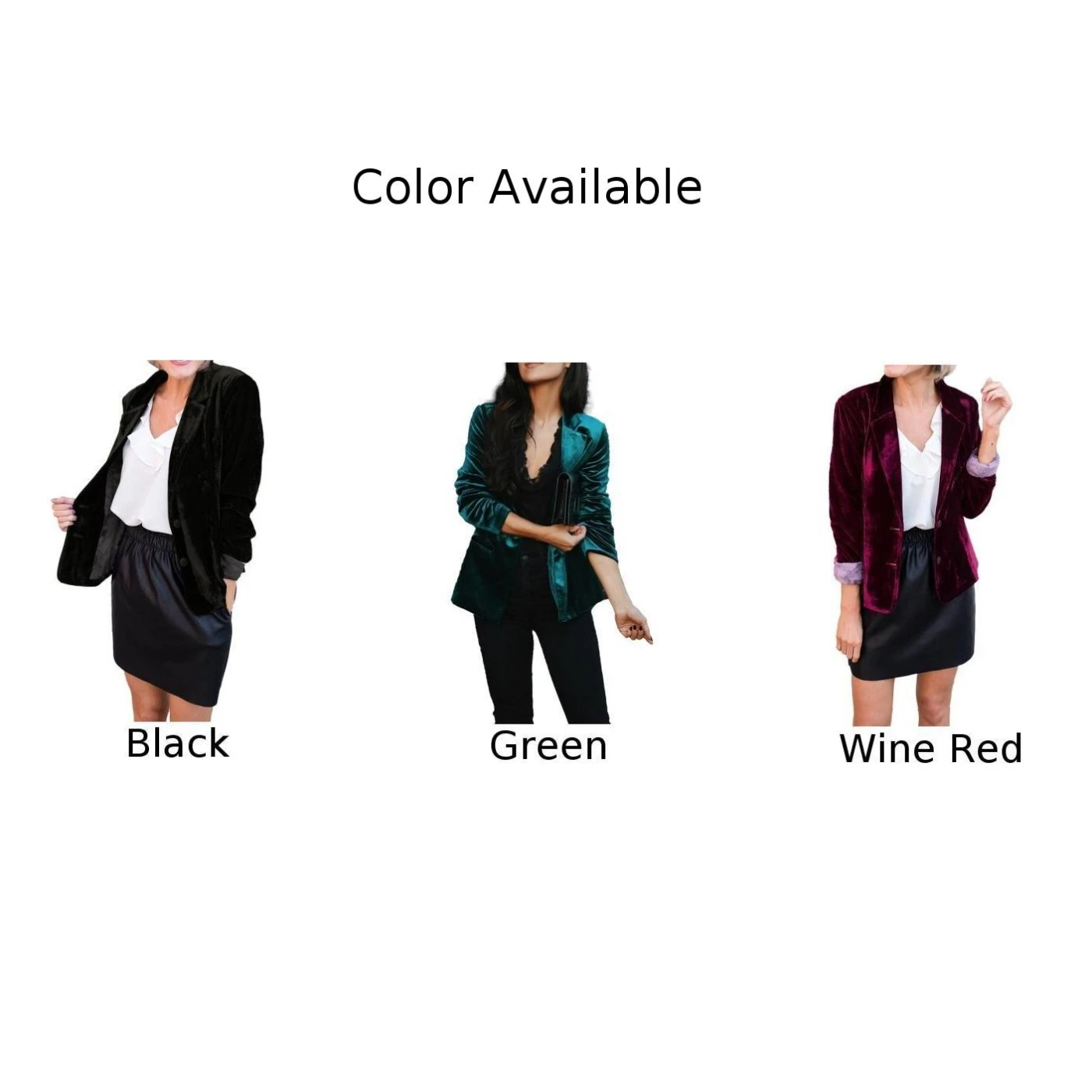 여성 정장 여성용 긴 소매 벨벳 블레이저 재킷 그린색 오피스 정장 카디건 코트