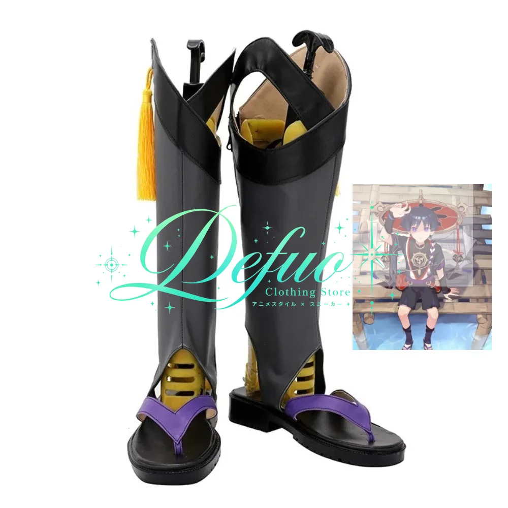 Games Genshin Scaramouche Customize Cosplay Shoes Boots Halloween Party