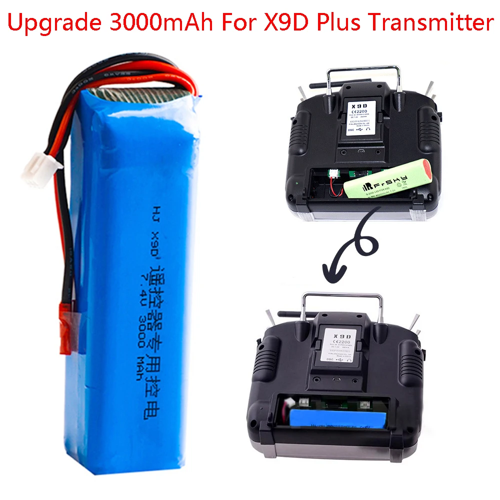 Rechargeable Lipo Battery7.4V 3000mAh for Frsky Taranis X9D Plus Transmitter Toy Accessories 7.4V upgrade high capacity battery