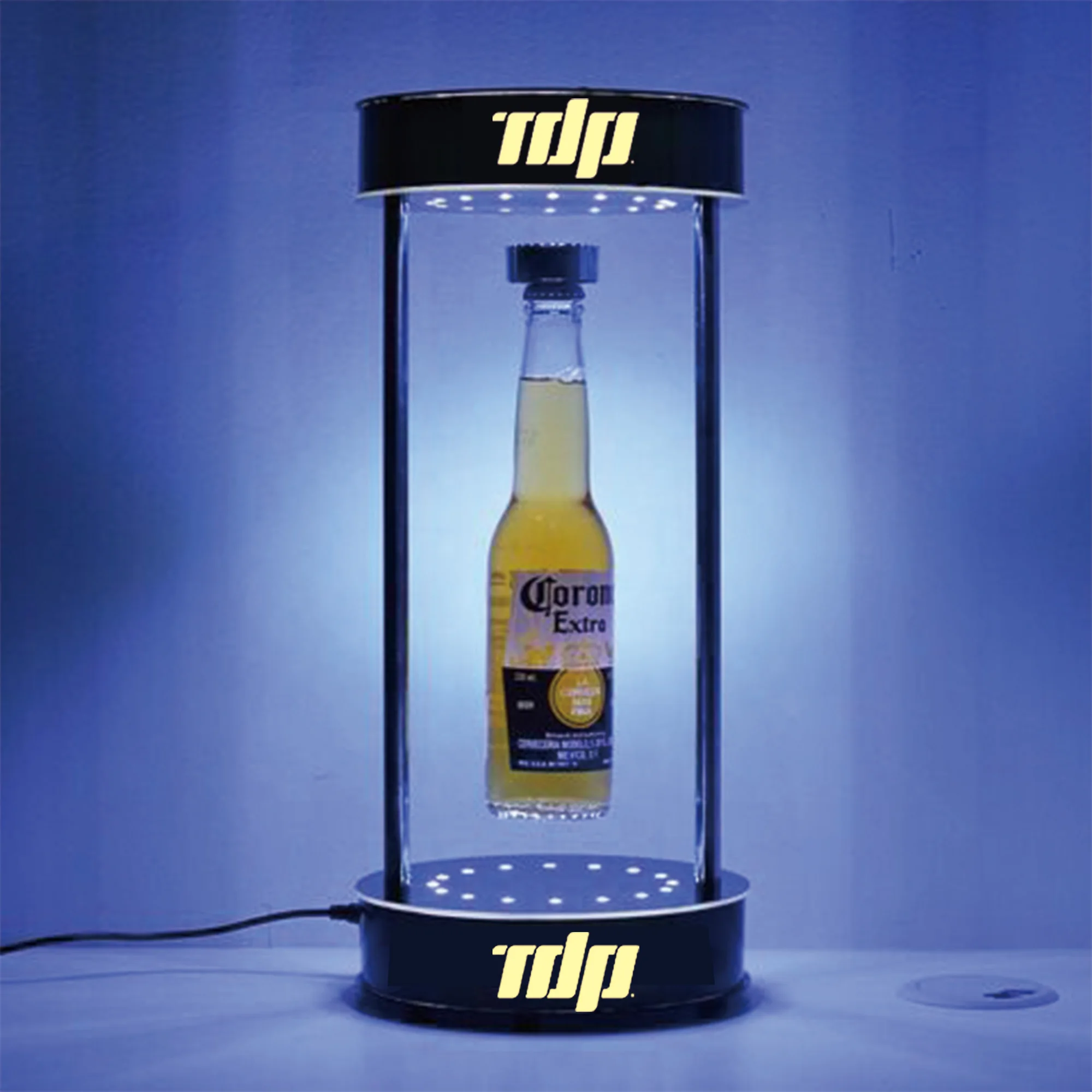 

Vietnam Factory Custom Factory Magnetic Floating And Rotating Wine Bottle Display Stand