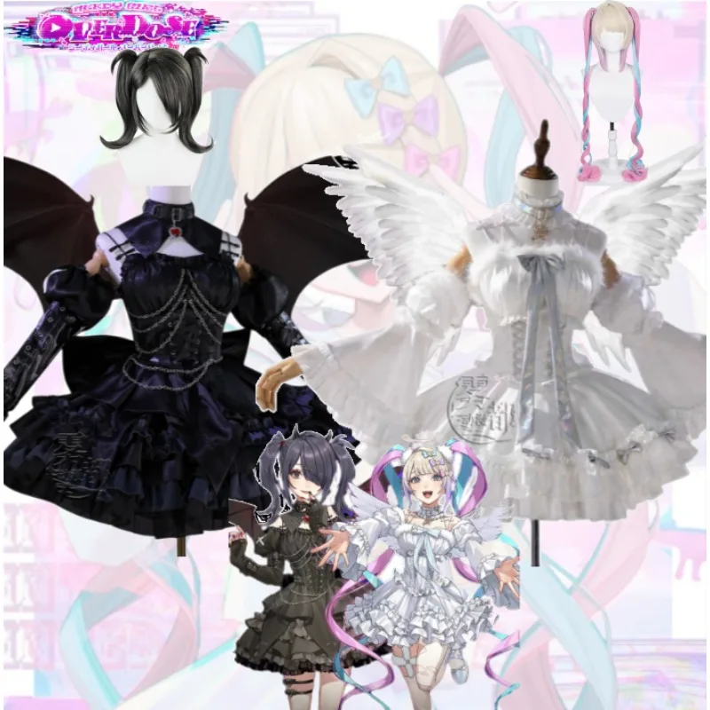 

NEEDY STREAMER OVERLOAD Cosplay Costume Internet Angel & Landmine Girl Ame-chan Outfit Full Set For Halloween Cosplay Party