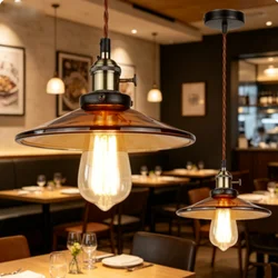 Vintage Pendant Lights Glass Hanging Lamp Loft Luminaire Dinning room Kitchen Home Decor Modern Bedroom Pendant Lamps Smoke Grey