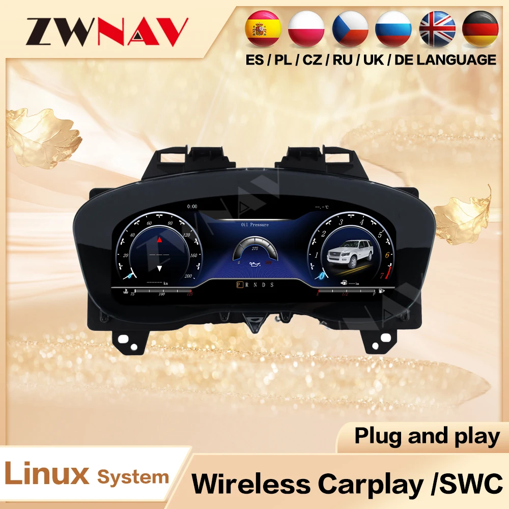 

ZWNAV Новое обновление для Ford Explorer 2011-2019, автоматический спидометр, тахометр, автомобильный цифровой кластерный прибор, ЖК-дисплей, приборная панель, кабина