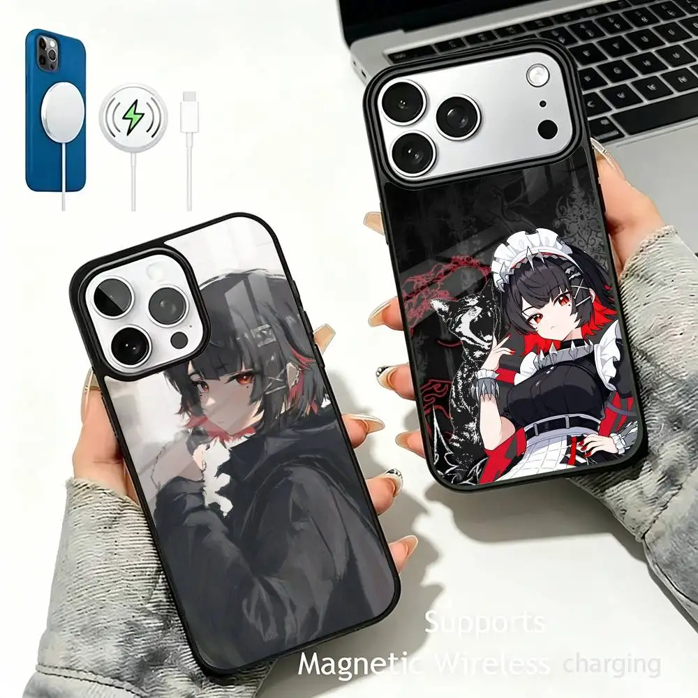 E-Ellen J-Joi Zenless Zone Zeroo Wireless charging phone case compatible with iPhone 17/16/15/14/13/12/11