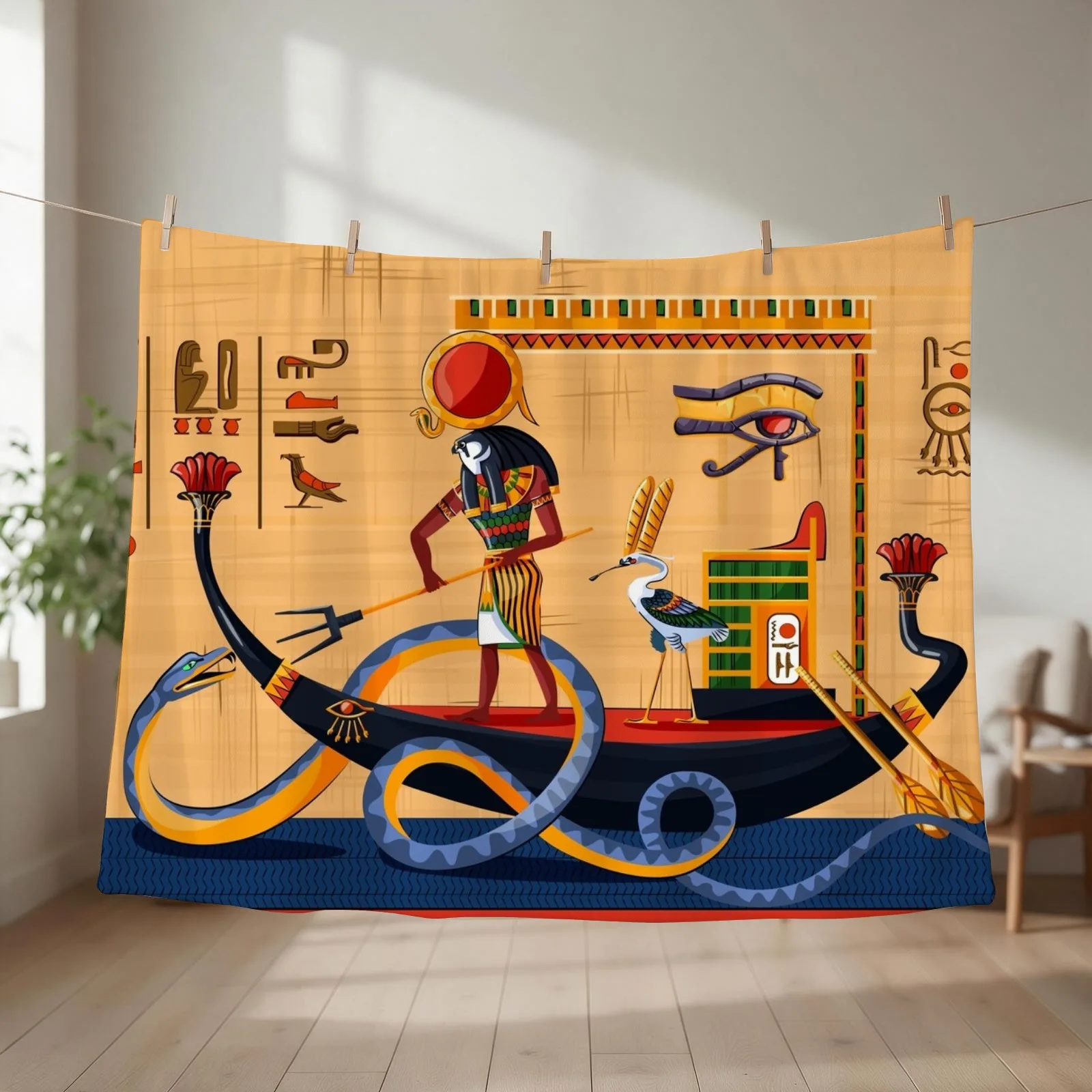 Ancient Egypt Hieroglyphics Throw Blanket couch cozy soft plush fuzzy picnic outdoor blanket