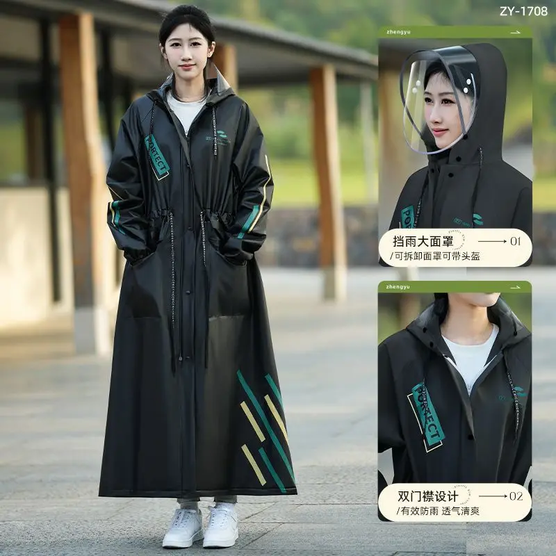 

High Quality Eva Full Body Raincoat with Waist Cinch, Waterproof Windproof Poncho Camping Hiking Travel for All Genders