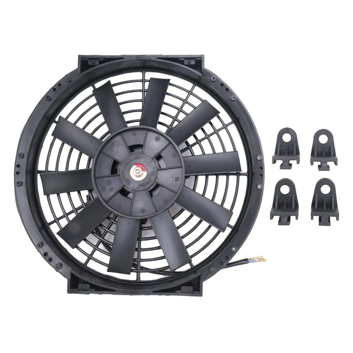 10 Inch 12V 80W 2100Rpm Universal Straight Black Blade Electric Cooling Radiator Tank Fan Mounting Kit