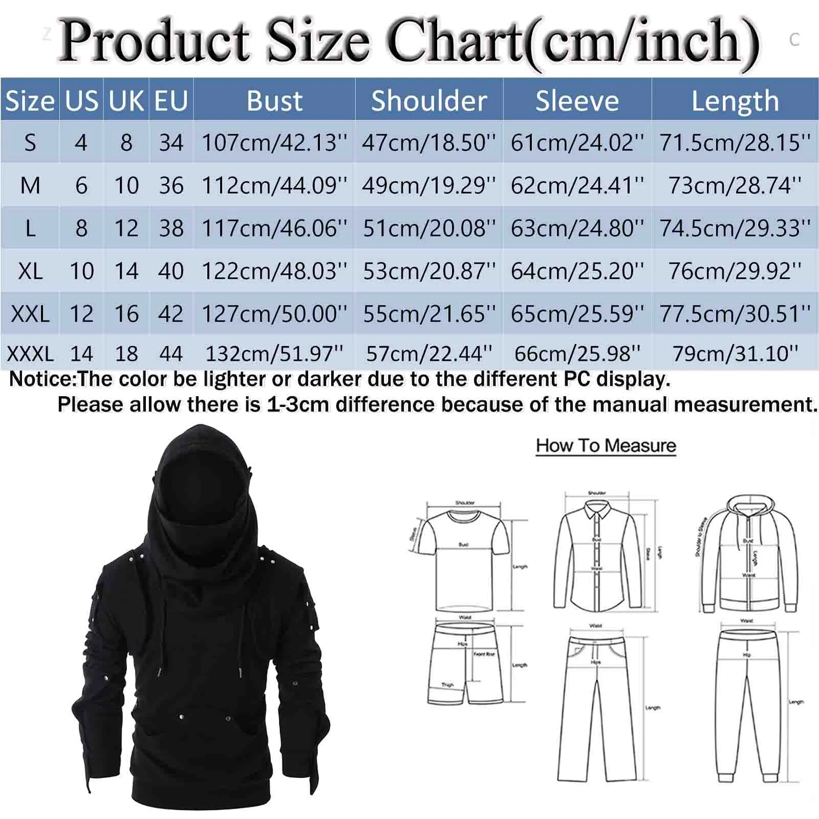 فاسق نمط القوطية الرجال هوديي الرجعية الشارع الشهير القرون الوسطى الفيكتوري تأثيري ازياء طويلة الأكمام هوديي قاتل تصميم هوديي