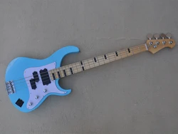 4 Strings Sky Blue Electric Bass Guitar with Maple Fretboard,21 Frets,Customizable