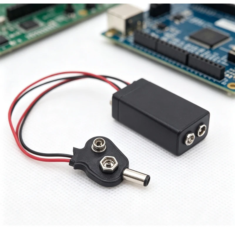 5 Stück Experimentelles 9V Batterie-Snap-Stromkabel zu DC 9V Clip Stecker Batterieadapter für Arduino Uno R3 DIY Jack-Stecker – Detail 2