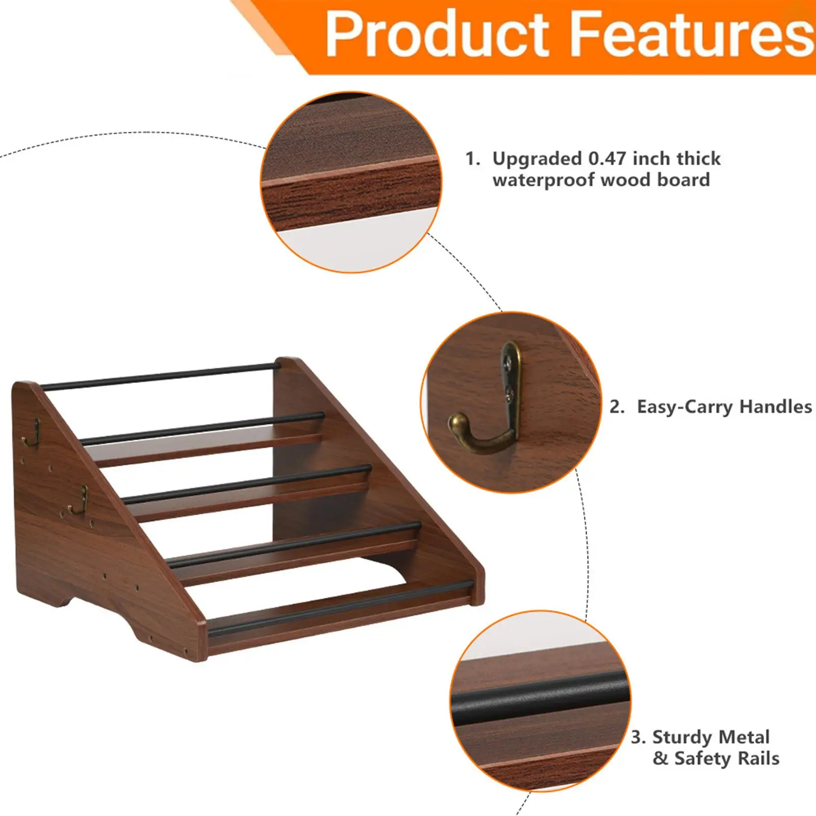 

Kitchen Countertop Syrup Bottle Organizer 4 Tier Wooden Shelf Rack Spice Storage Stand for Coffee Bar Accessories