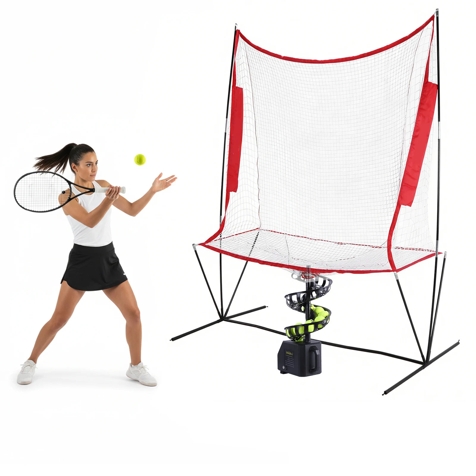 

Pickleball Machine Ball Thrower with 10 Pickleballs 5 Adjustable Angles 2 Power Level for All Skill Levels Indoor Outdoor Use