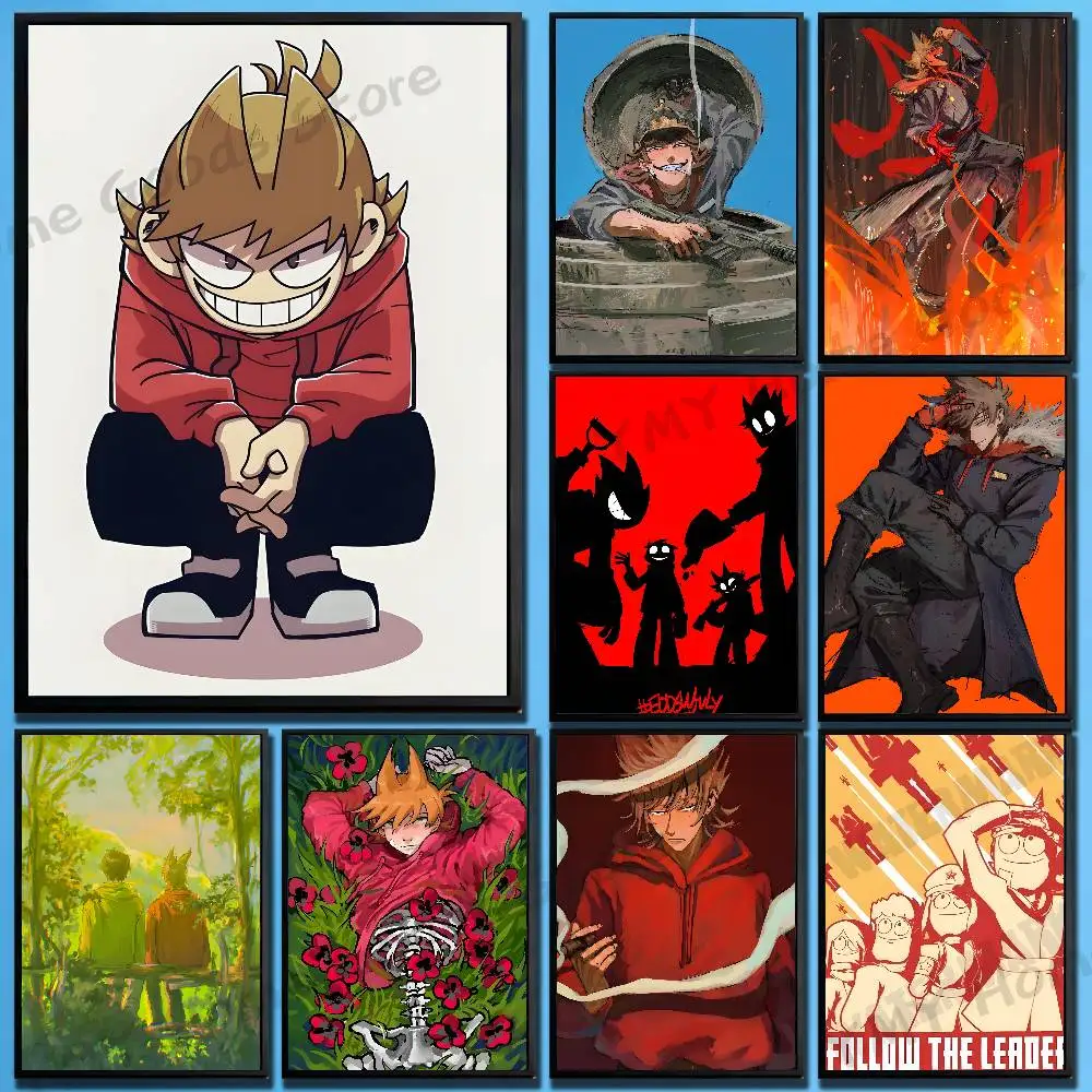 Funny Anime E-Eddsworld Tord Poster HD Art Sticky Wall Waterproof For Bedroom Game Room Wall Home Decor Gifts