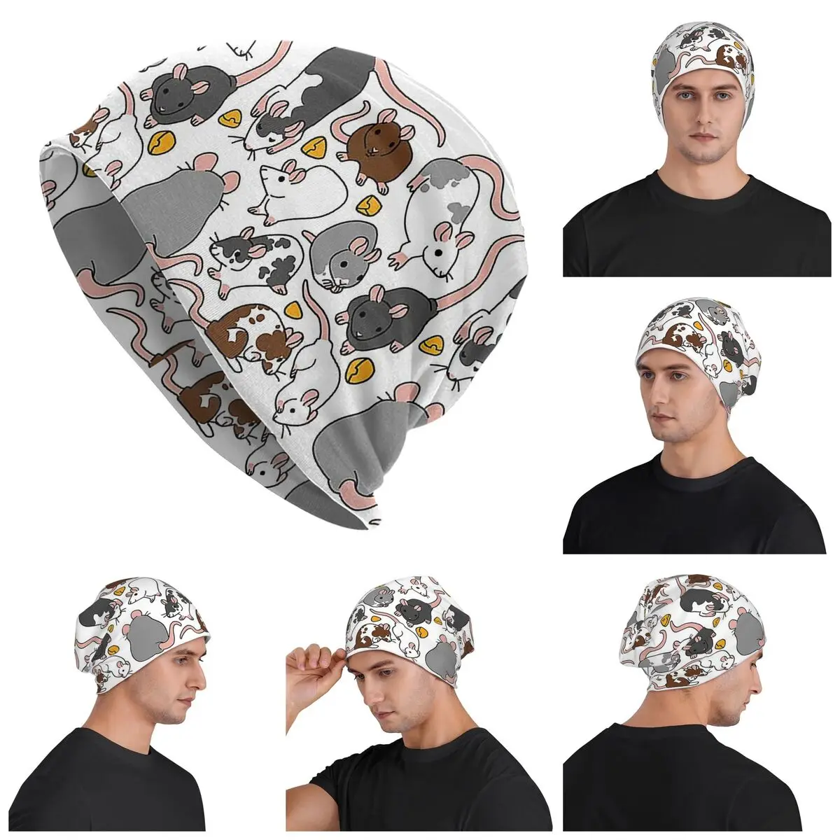 Rat Pack Skullies Beanies Hats Warm Autumn Winter Outdoor Cap Knitted Bonnet Caps for Unisex Adult