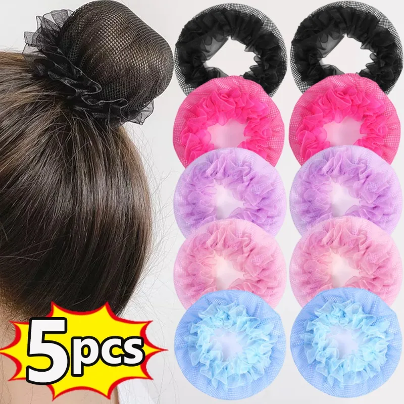 Colorful Lace Hairnet Adults Children Elastic Simple Headband Ballet Dance Skating Breathable Headband Fashion Hair Accessories