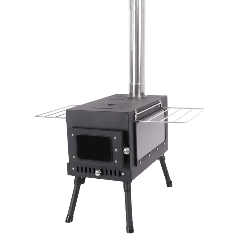 

Cooking Place Table Stove Carbon Steel Compact Ultralight Portable Easy Carry Heat Warm Cook Wood Burning Stove