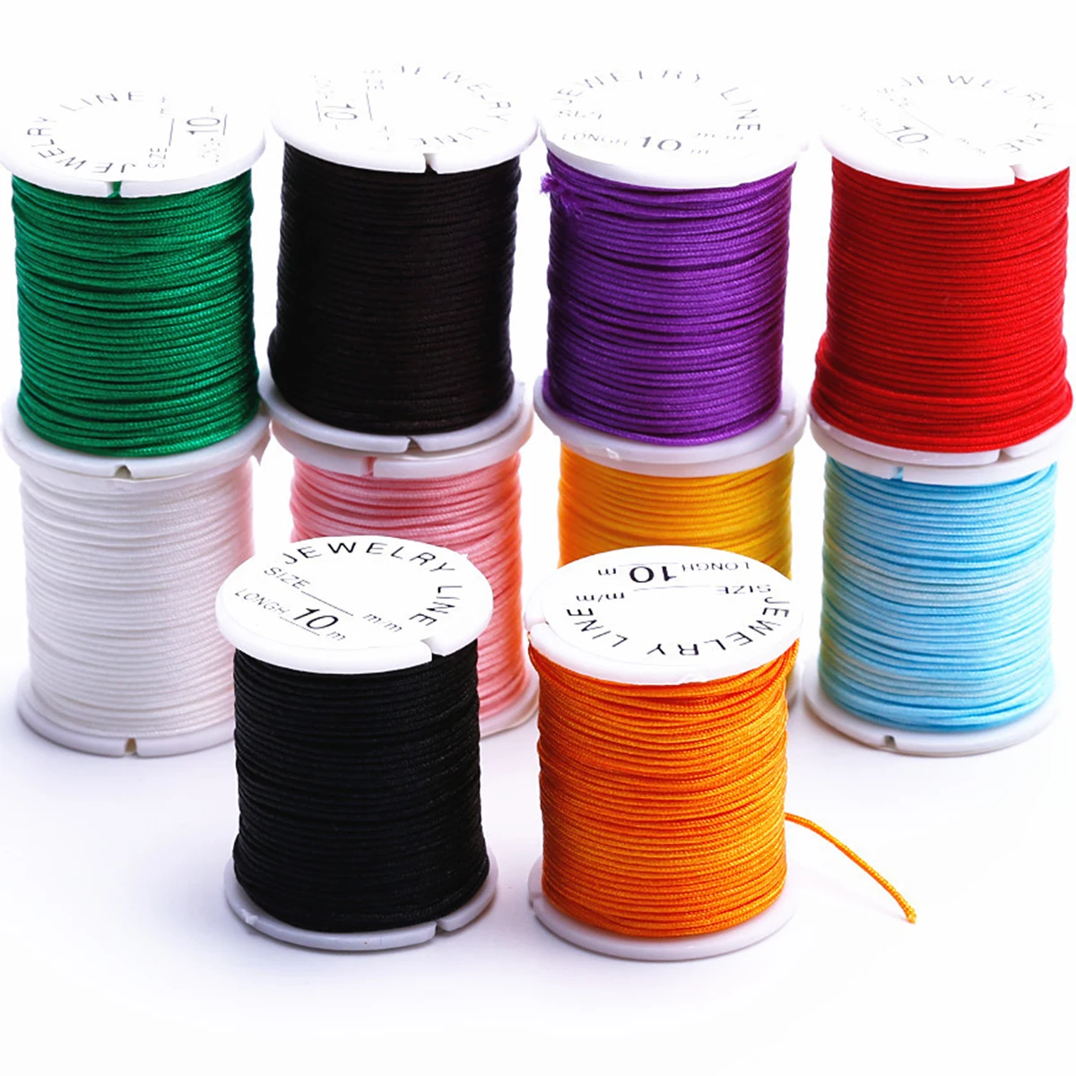 10 Rolls 0.8mm x 10m Waxed Cord Nylon Cord Beaded Cord Wire Suitable for Jewelry Necklace Bracelet Craft Making Jewelry Making