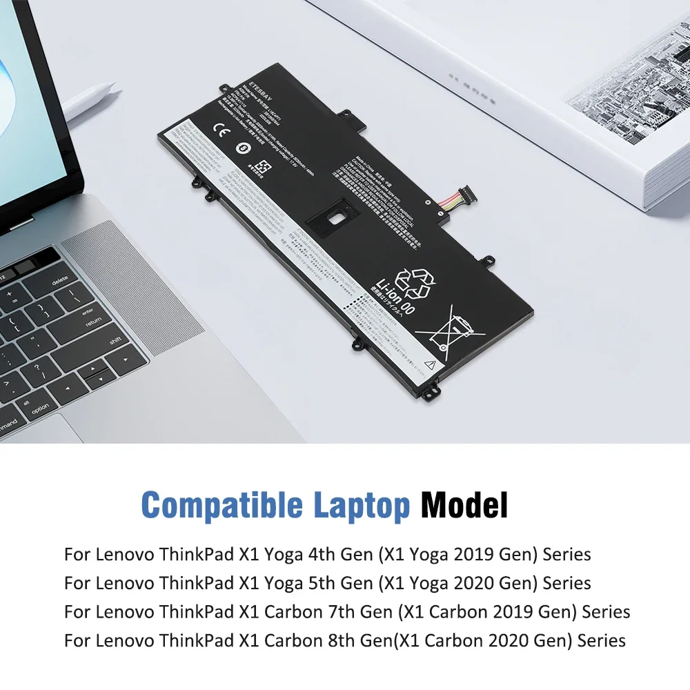 ETESBAY L18C4P71 For Lenovo ThinkPad X1 Yoga 4th Gen / X1 Carbon Gen 7th 8th Series L18C4P71 SB10K97644 02DL006 Laptop Battery