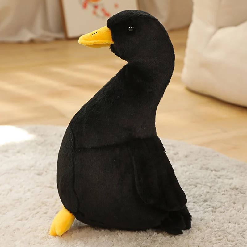 30/40cm Black Goose Plush Toys Big Yellow Duck Doll Stuffed Animal Sleeping Pillow Cushion Christmas Gifts for Kids and Girls