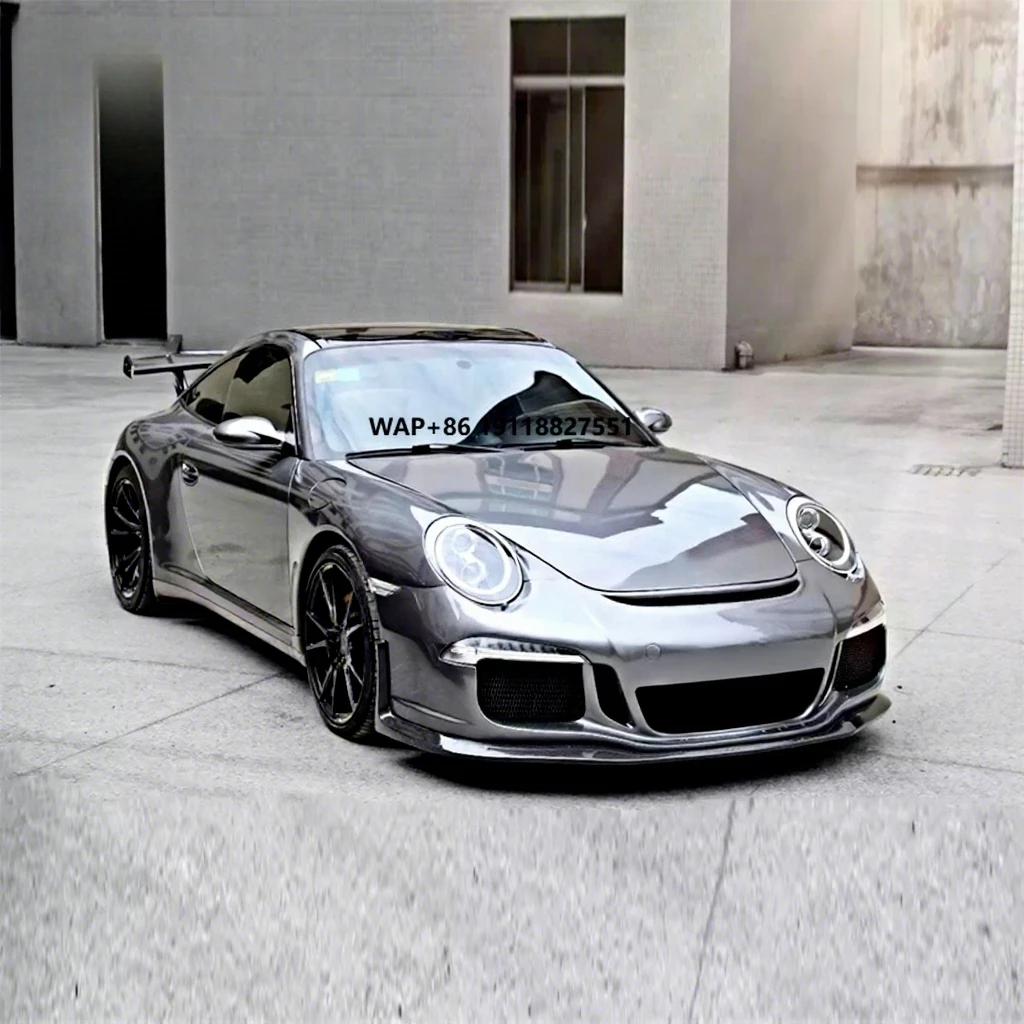 Upgrade to 991.1 GT3 Fiberglass Mix Carbon Fiber Front Car Bumper Rear  Spoiler Body Kits for  911 997