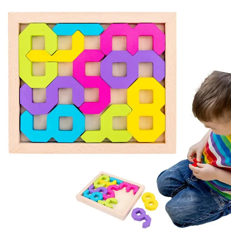 

Numbers Puzzle Number Wooden Blocks Preschool Montessori Math Learning Toy Learn Addition Subtraction Fun STEM Board Game