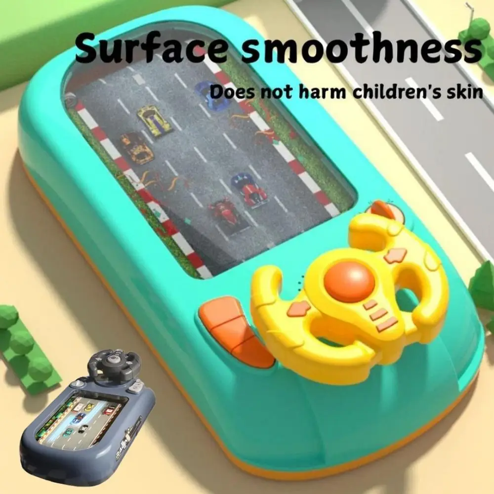 Green Grey Kids Toy Racing Car Arcade 43*21*14cm Plastic Play Console Game Console Puzzle Desktop Toys for Boys and Girls