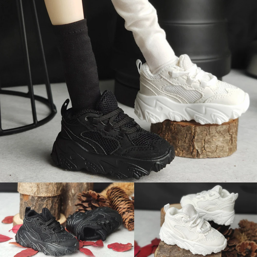 D09-P743 HaD10-P028 Handmade Toy 1/4 Soom CD2 MSD MDD Uncle Bjd Doll Accessories Simple Sport Shoes Black White 1pair