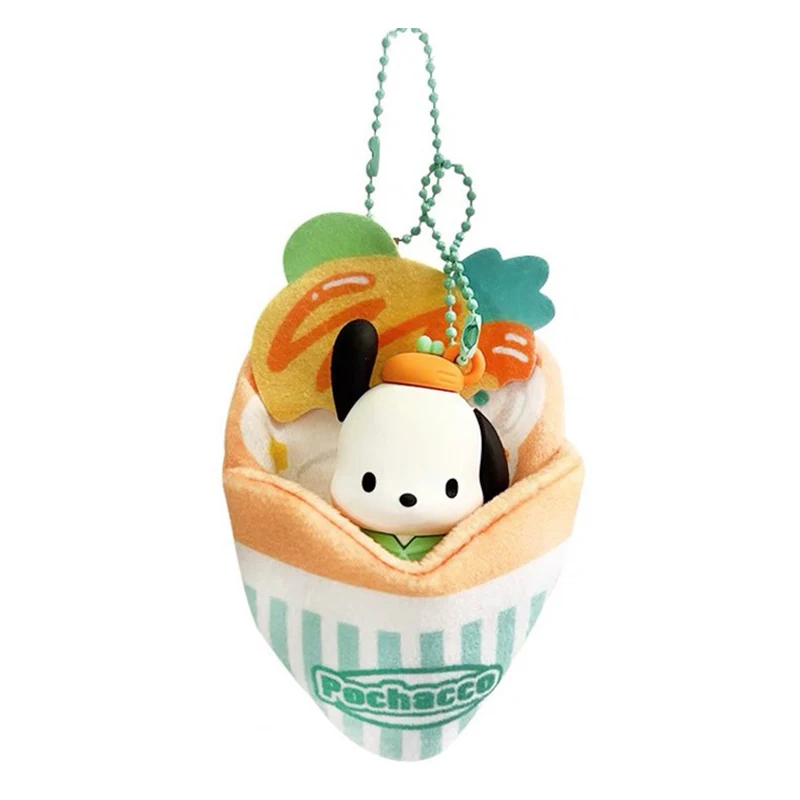 Cute Cartoon Yummy Crepe Plush Keychain Bag Charm Bag Pendant