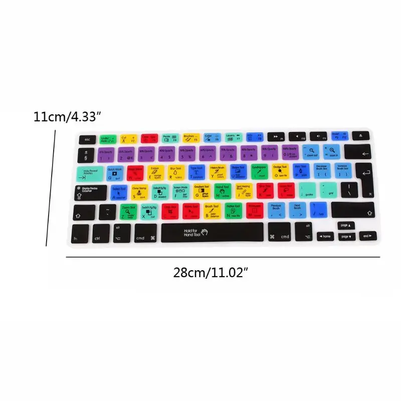 for Photoshop Shortcut Keyboard Cover, Durable PS Hotkeys Silicone Keyboard Skin