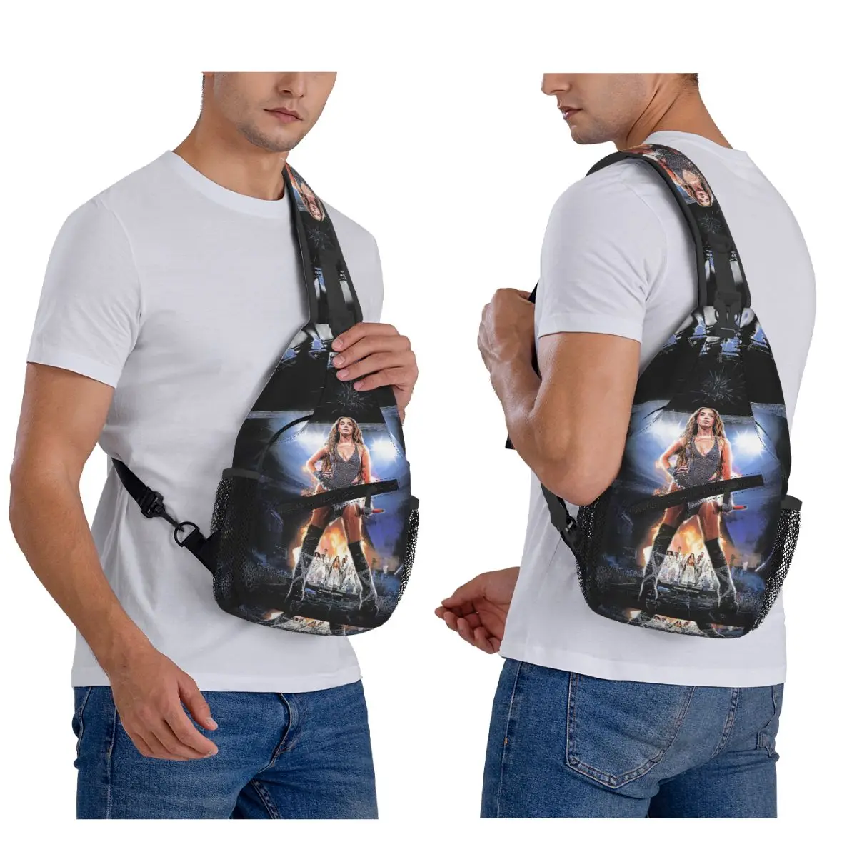 

Spanish Lola Indigo Chest Bag Men Sling Crossbody Backpack Chest Bag Travel Hiking Daypack Shoulder Bag