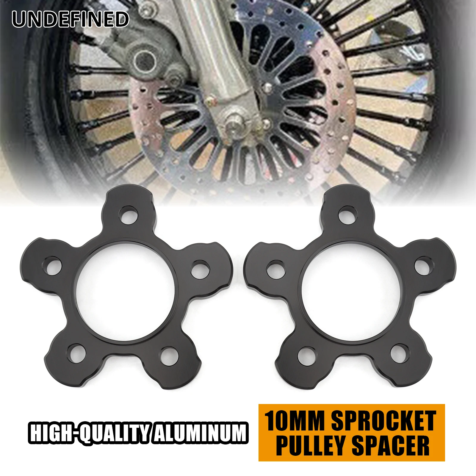 

2pcs Motorcycles 10mm Freewheel Threaded Hub Disc Brake Rotor Thick Rotor Pulley Spacers For Harley Touring Bagger FLHT 84-08