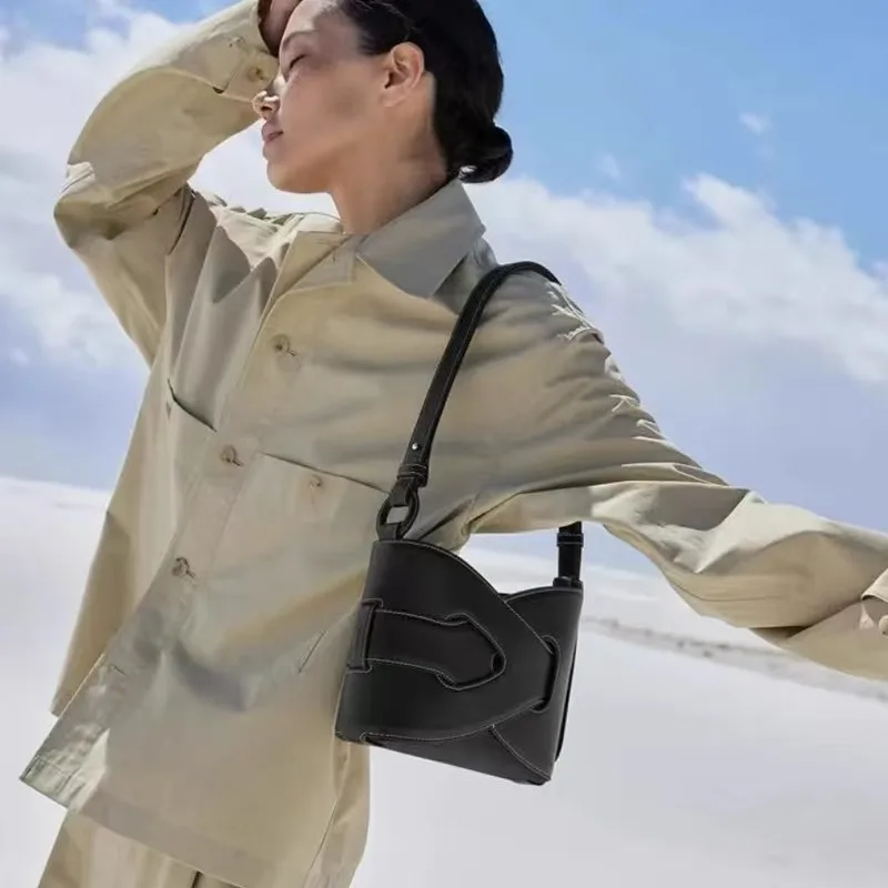 european-and-american-women's-woven-bag-twisted-bag-single-shoulder-hand-held-crossbody-bucket-bag