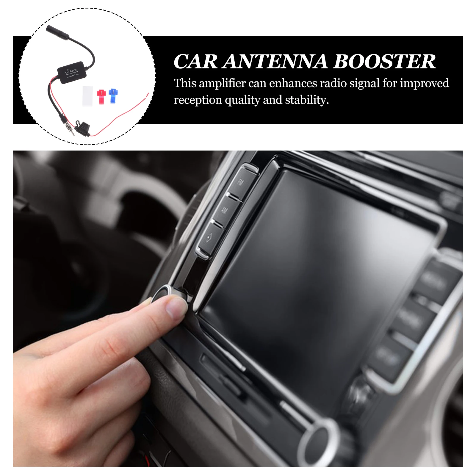 

Car Radio Antenna Signal Booster Amplifier Module Active Adapter Universal FM AM Stereo Enhances Reception Quality Stability