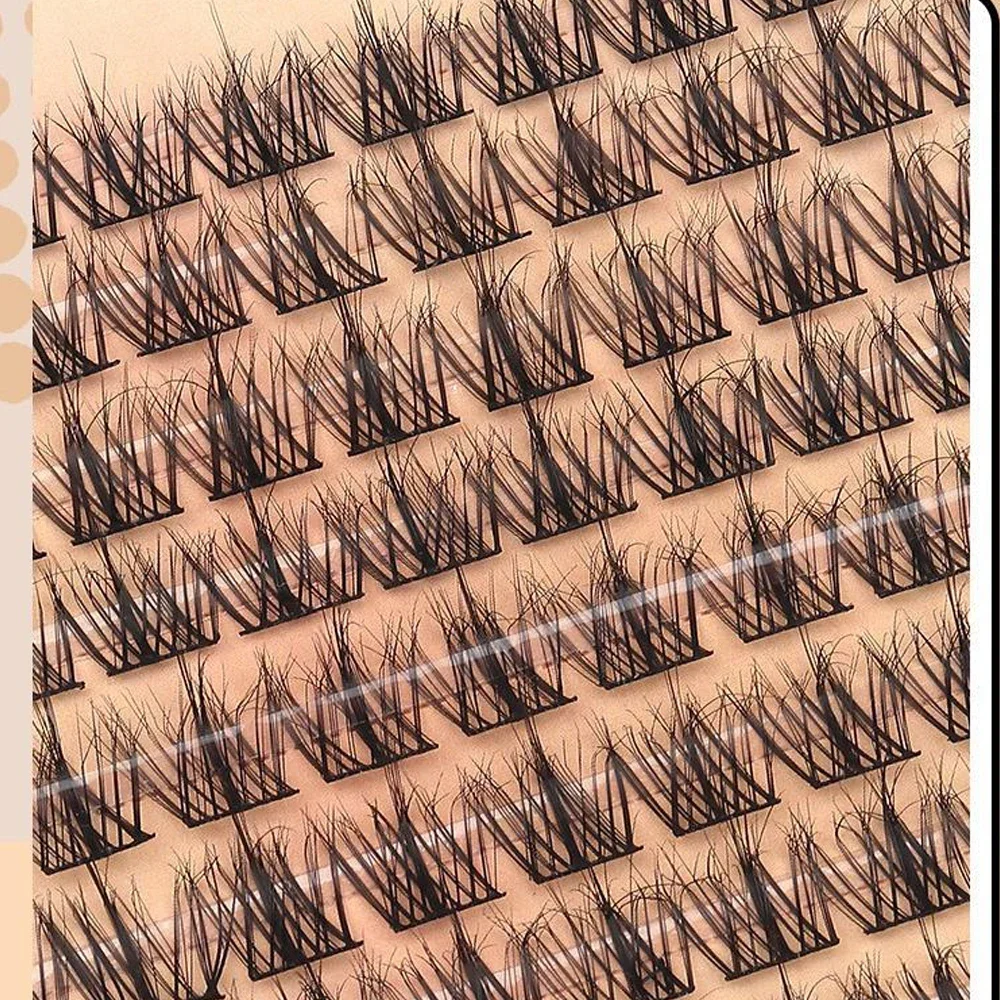 10rows Natural Eyelash Clusters DIY Manga Lashes Transparent Terrier Strands Eyelash Soft False Eyelashes Eyelashes Daily Makeup