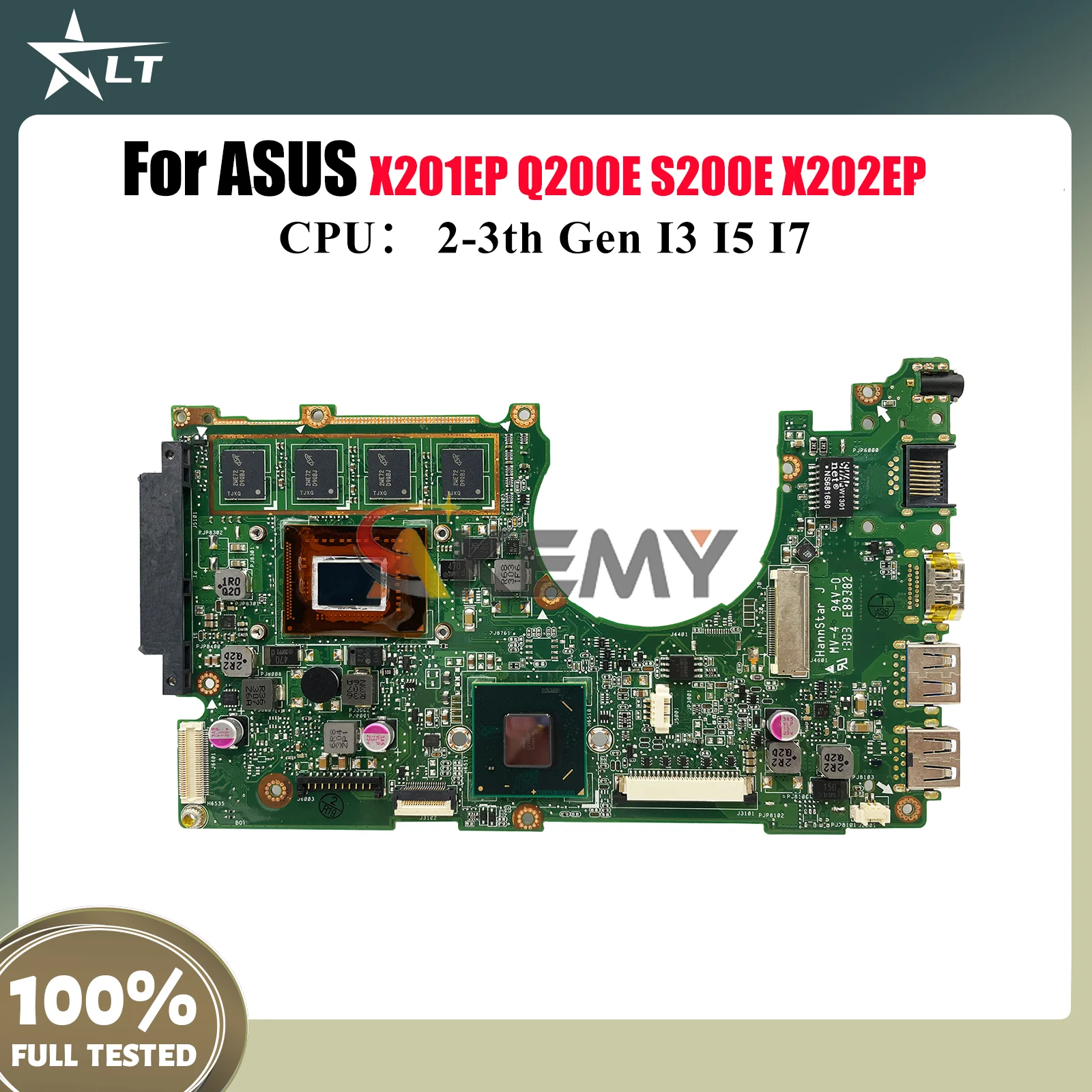 

Материнская плата для ноутбука X202E для ASUS VivoBook X202EV X201EP X202E S200E Q200E X202EP с процессором I3 I5 I7 100% тестирование OK stk